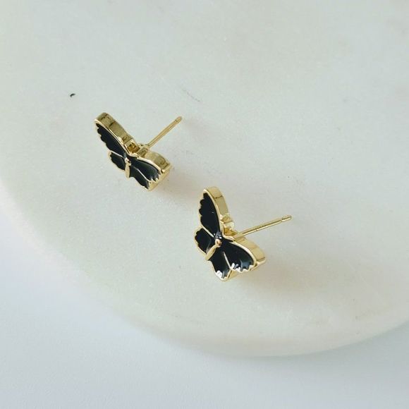 7/$35 Black Butterfly Small Stud Earrings - Picture 8 of 11